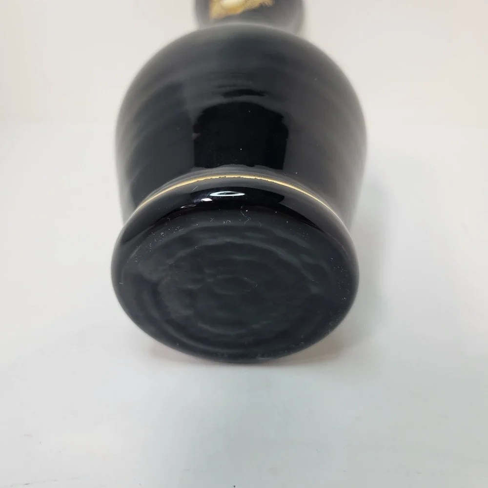 Original Toscana Vase Black Gold Cameo Italian‎ Hand-Arbeit Decor